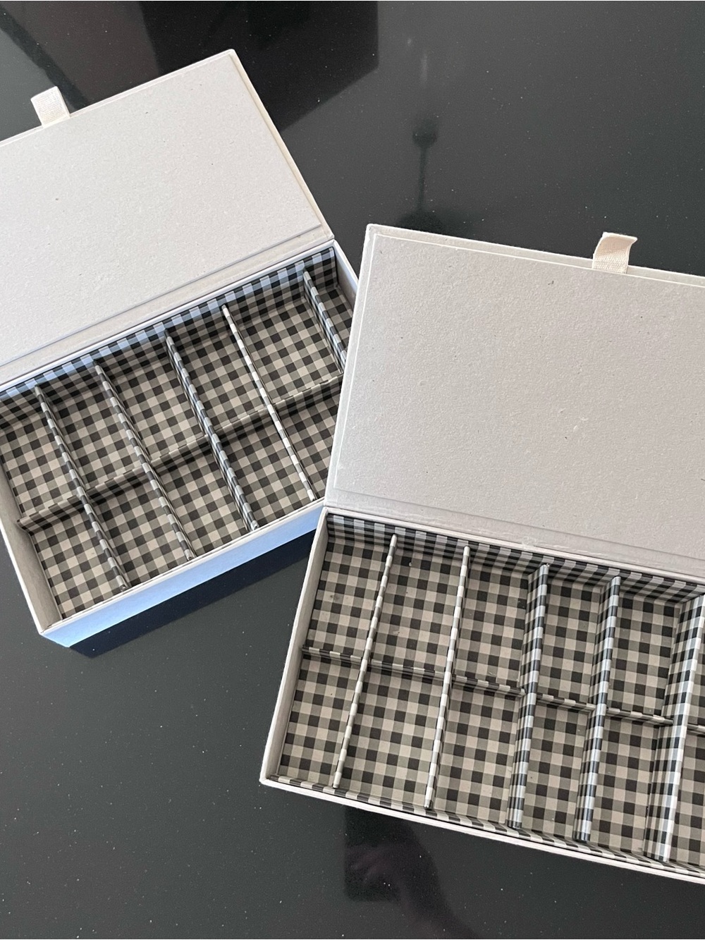 CreamCompartment Storage Box with Lid set of 2 - Picture 2 of 3